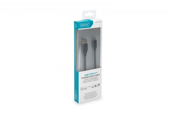 DIGITUS Anschlusskabel USB3.0/C -> A St/St 1.0m schwarz