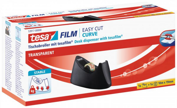 tesafilm Tischabroller Curve + 1 Rolle transparent