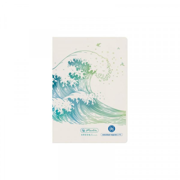 Herlitz Hefte A6 32 Blatt liniert GREENline Welle