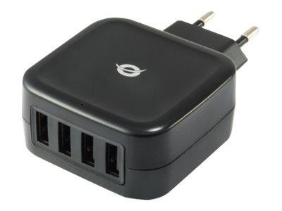 CONCEPTRONIC Ladegerät 4Port 25W EU, 5V / 5A, schwarz