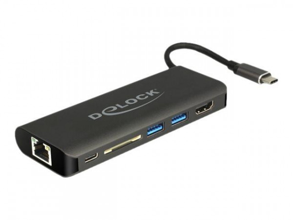 DELOCK Dockingstation USB-C HDMI 4K 30Hz/Gigabit LAN/USB PD