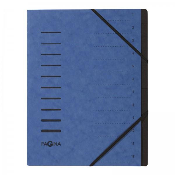 PAGNA Ordnungsmappe 12 Fächer 1-12 blau
