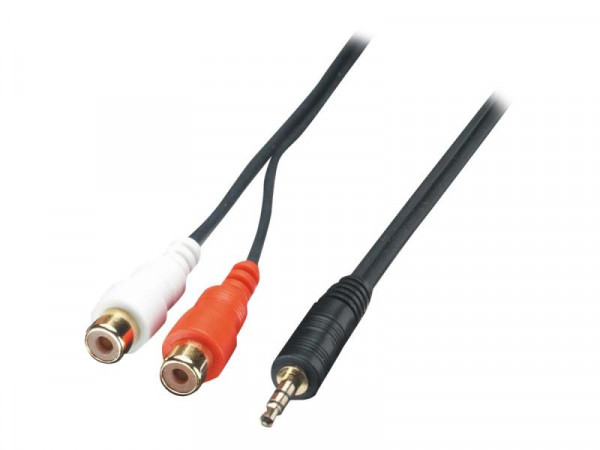 Lindy Audiokabel Stereo 3.5mm/2xRCA M/F 25cm