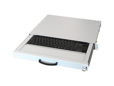 aixcase 19" Rack 1U Tastatur DE Touchpad USB lichtgrau 