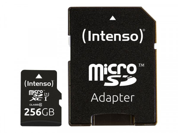 SD MicroSD Card 256GB Intenso SDXC UHS-I Class10