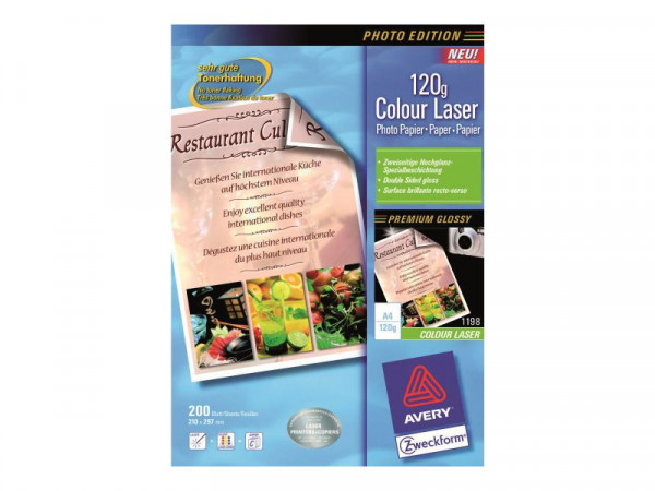PAP Avery Zweckform A4 200x 120g Superior Laser Papier 1198