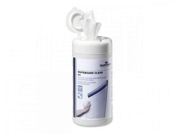 DURABLE Whiteboard Clean Reinigungstücher Box a 100 St weiß