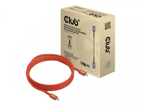 Club3D Kabel USB 2 Typ C PD 240W / 480Mb 4m