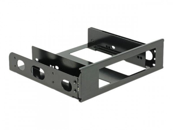 Einbaurahmen Delock 1x 3,5" für 5,25"Schachr Alu schwarz