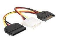 Stromkabel Delock SATA 15Pin -> SATA 15Pin +4Pin Molex St/Bu