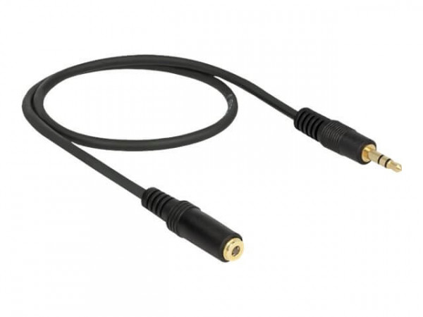DELOCK Klinkeverl. 3,5mm -> 3,5mm St/Bu 0.50m schwarz