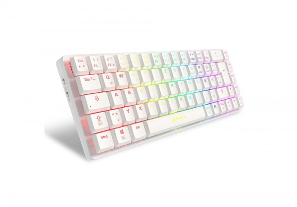Sharkoon Gaming Tastatur PureWriter W65 weiß-rot DE