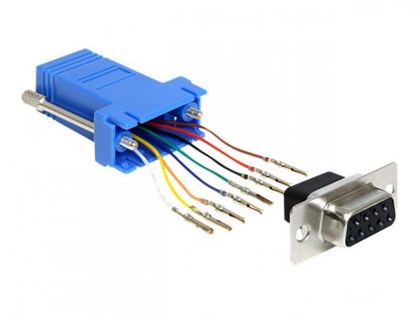 Adapter Delock D-Sub9 -> RJ45 Bu/Bu Montagesatz