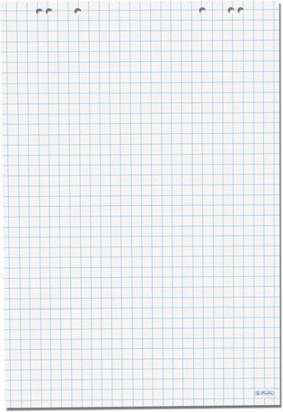 Herlitz Flipchartblock 68x99cm 20 Blatt kariert FSC Mix 5Stk