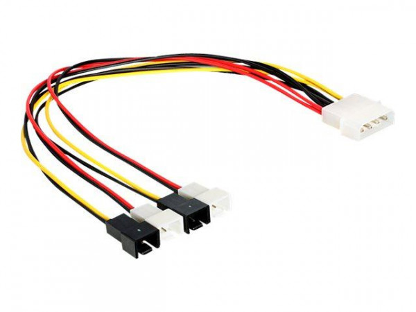Stromkabel Delock Molex 4Pin -> 4x 2Pin Lüfter St/St 0.30m