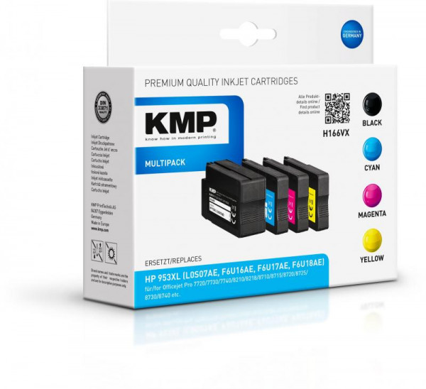 KMP Patrone HP 953XL Multip. 2000-2300S. H166VX refilled