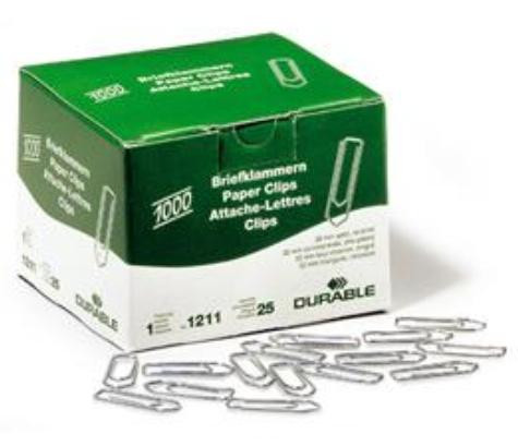 DURABLE Briefklammern 32 mm 1000 Stück verzinkt