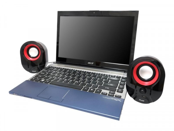 equip Stereo 2.0 Lautsprecher f. Notebook u. PC, schwarz/rot
