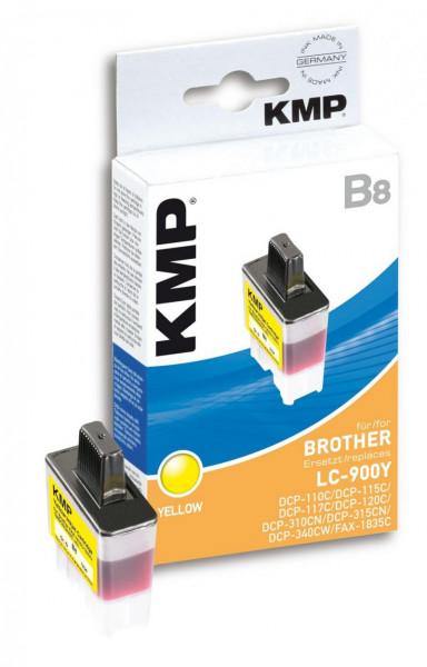 KMP Gelb - Tintenpatrone (Alternative zu: Brother LC41Y, Brother LC900Y)