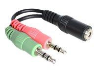 Klinke Adapter Delock 3,5mm 4pin -> 2x 3,5mm Bu/St