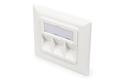 DIGITUS Leerdose Keystone Module,3xRahmen 80x80mm+Zentralp.