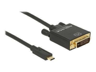 DELOCK USB-Kabel Typ C -> DVI(24+1) St/St 4K 30 Hz 2,0m sw