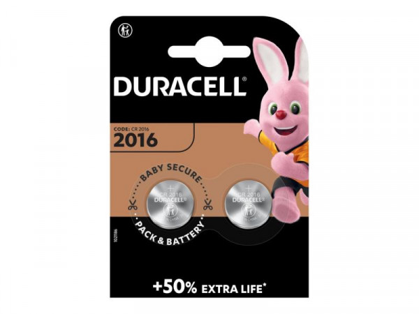 Duracell Batterie Knopfzelle CR2016 3.0V Lithium 2St.