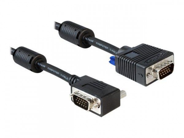VGA-Kabel Delock D-Sub15 -> D-Sub15 St/St 2.00m sw 90°