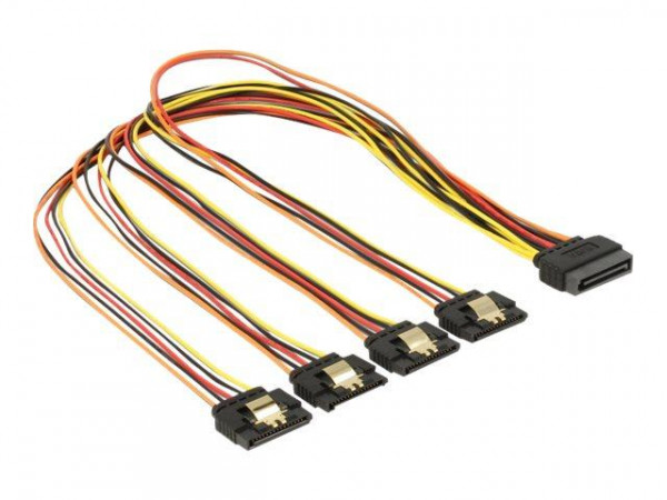DELOCK Stromkabel 4x 15Pin SATA -> 2x 15Pin SATA St/Bu 50cm