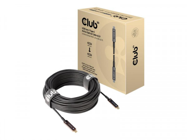 Club3D USB 3.2 Typ C Anschlusskabel 20m aktiv optisch A/V