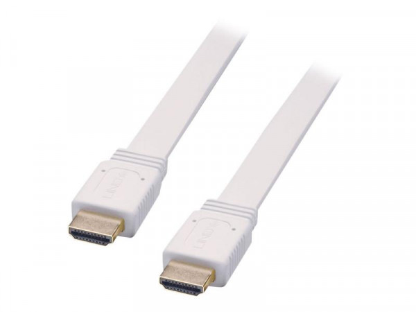 Lindy HDMI Kabel High Speed Flachkabel weiß 1m