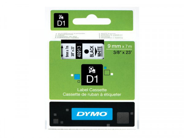 DYMO D1 Schriftband 41913 9mmx7.0m schwarz->weiß (40913)