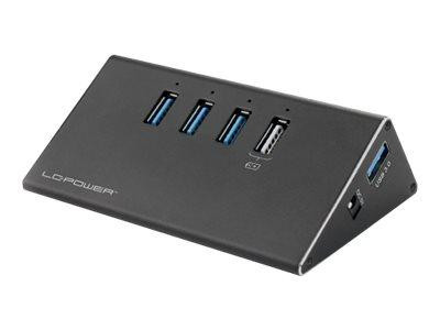 USB-Hub LC-Power 3x USB 3.0 + 1xLadefunktion LC-HUB-ALU-2B-4
