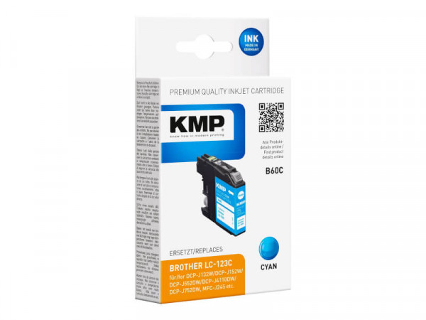 KMP Patrone Brother LC-123C 600 S. cyan remanufactured