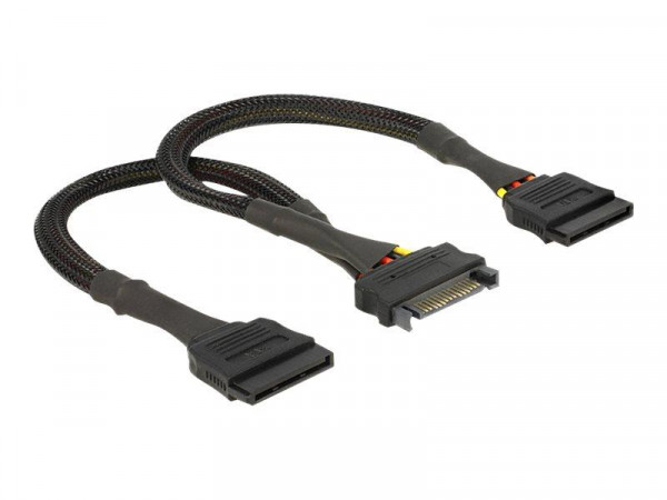 Stromkabel Delock SATA 15pin -> 2x SATA 15pin Bu/St 0.25m