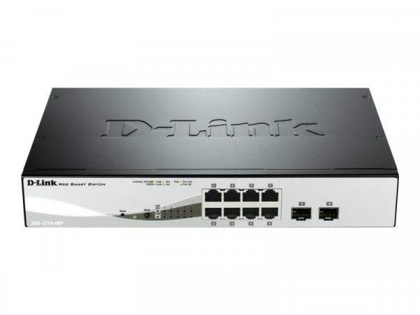 Switch 280mm D-Link DGS-1210-08P 2*SFP/ 8*GE PoE