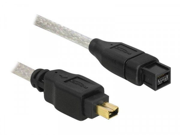 FireWire-Kabel Delock FW400 4Pin -> FW800 9Pin St/St 1.00m