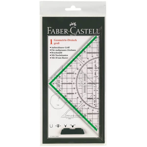 FABER-CASTELL Geometrie-Dreieck groß mit Griff 20 cm