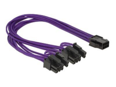 Stromkabel Delock 6pin PCIe -> 2x 8pin Bu/St 0.30m Textilman