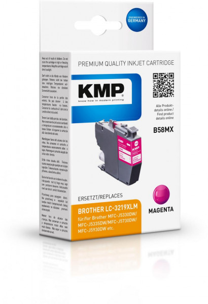 KMP Patrone Brother LC3219XLM magenta 1500 S. B58MX refilled