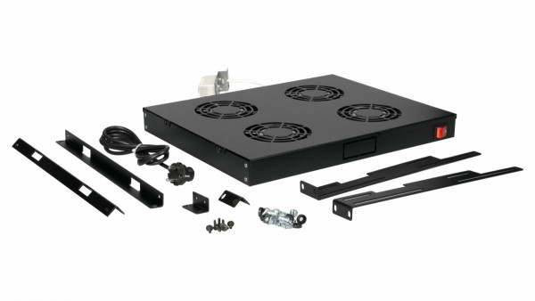 Equip Lüftermodul 19" für Serverschränke, 4xLüfter RAL9005