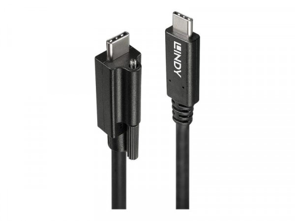 Lindy USB 3.1 verschraubbares Kabel Typ C/C USB-IF M/M 1m
