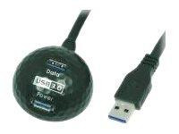 LogiLink USB Kabel A -> A St/Bu 1.50m Verl. sw mit Standfuß