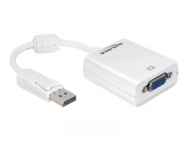 Displayport Adapter Delock DP -> D-Sub15 St/Bu weiß