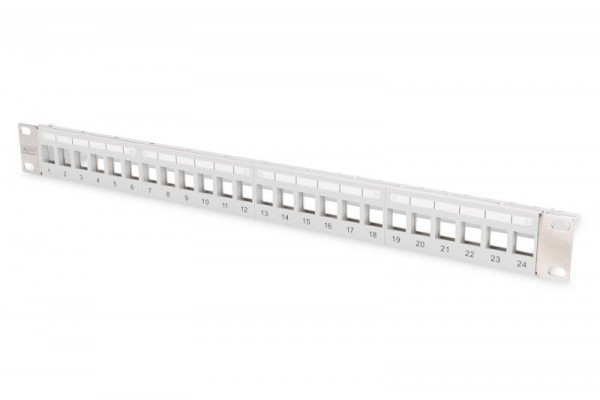 DIGITUS Patchpanel 1HE 24-Port Rackmount Modular grau transp