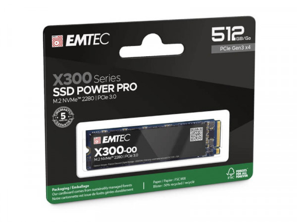 Emtec SSD M.2 NVMe PCIe 3.0 X300 512GB Intern bulk