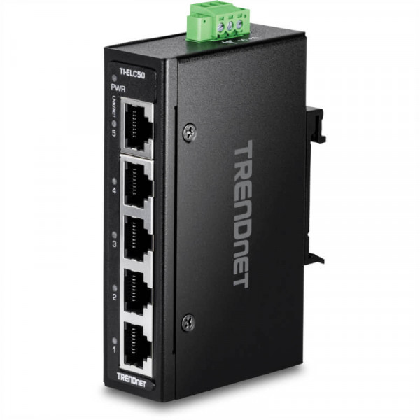 TRENDnet 5-Port Industrial Fast Ethernet DIN-Rail MiniSwitch