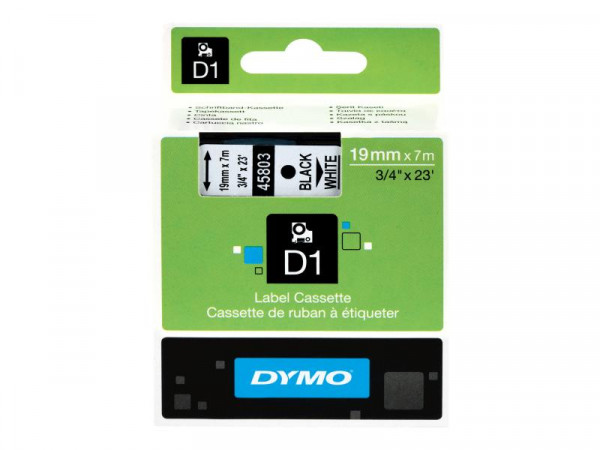 DYMO D1 Schriftband 45803 19mmx7.0m schwarz->weiß