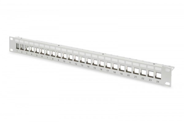 DIGITUS Patchpanel 1HE 24-Port Modular Patchpanel grau