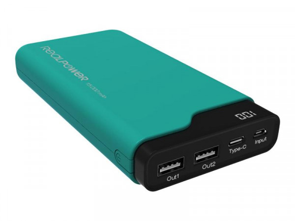 Powerbank RealPower grün Type-C 15000